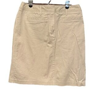 Larry Levine Stretch SPT Khaki Beige Cotton Blend Skirt Womens Size‎ 12